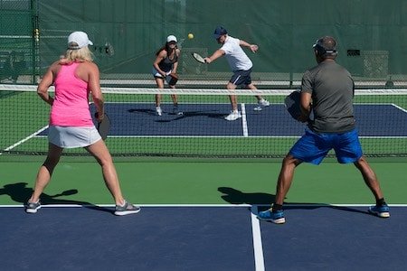 doubles game of pickleball