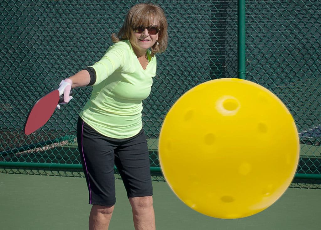 pickleball hit right to camera